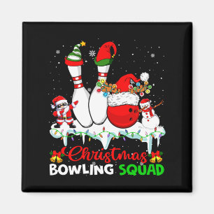 Christmas Bowling Squad Dabbing Santa Elf Bowling Magnet