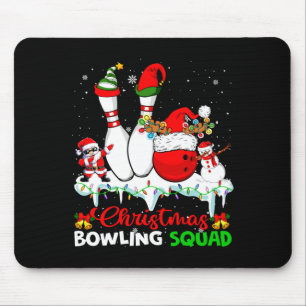 Christmas Bowling Squad Dabbing Santa Elf Bowling  Mouse Pad