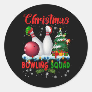 Christmas Bowling Squad Dabbing Santa Funny Christ Classic Round Sticker
