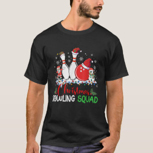 Christmas Bowling Squad Xmas Lights Santa Bowling T-Shirt