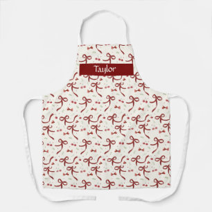 Christmas bows All-Over Print Apron, Medium Apron