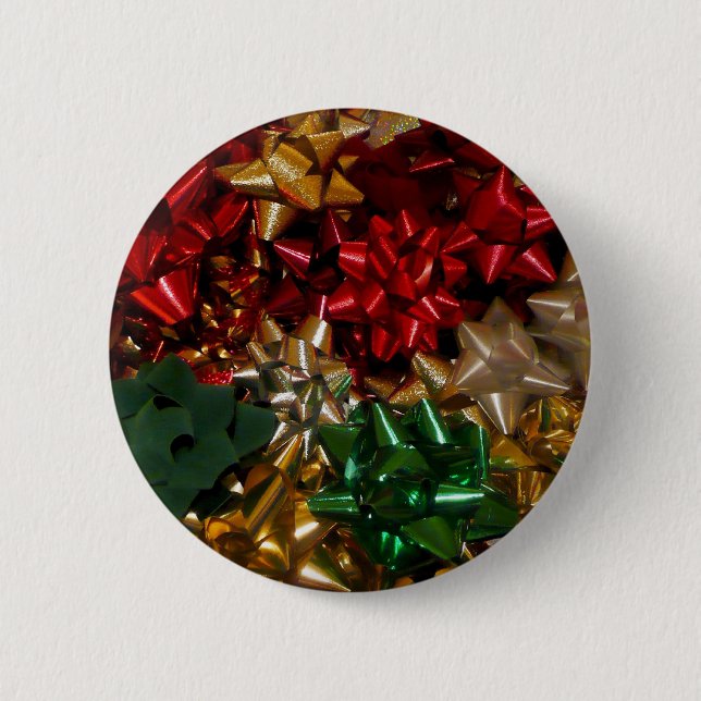 Christmas Bows Colourful Festive Holiday 2 Inch Round Button (Front)