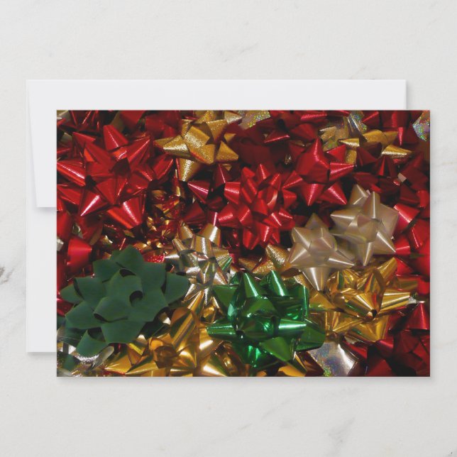 Christmas Bows Colourful Festive Holiday Card (Front)