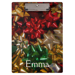 Christmas Bows Colourful Festive Holiday Clipboard