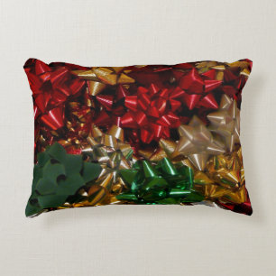 Christmas Bows Colourful Festive Holiday Decorative Pillow