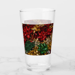 Christmas Bows Colourful Festive Holiday Glass