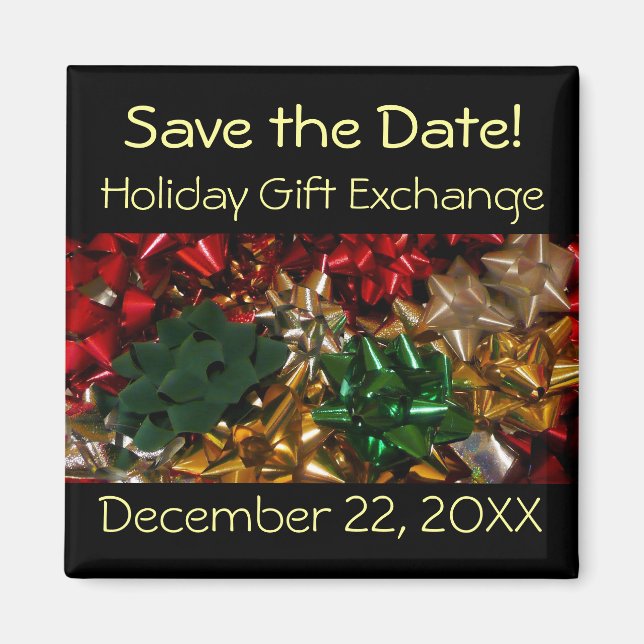 Christmas Bows Colourful Festive Holiday Magnet (Front)