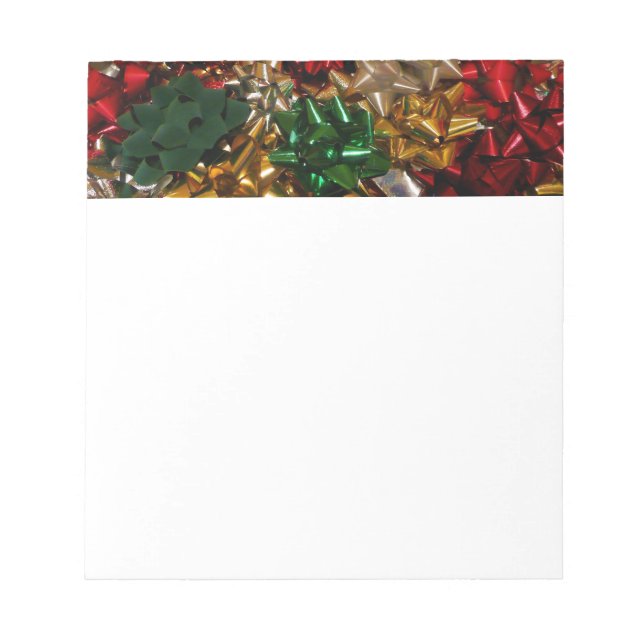 Christmas Bows Colourful Festive Holiday Notepad (Front)