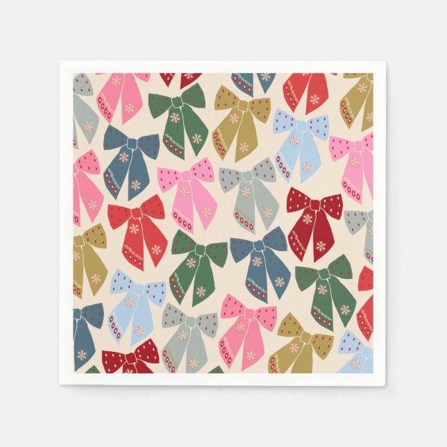 Christmas Bows Coquette Napkin (Front)