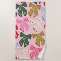 Christmas Bows Coquette Pink