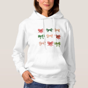 Christmas Bows - cute coquette red green Hoodie