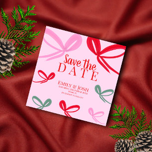 Christmas Bows Multicolor Save the Date 
