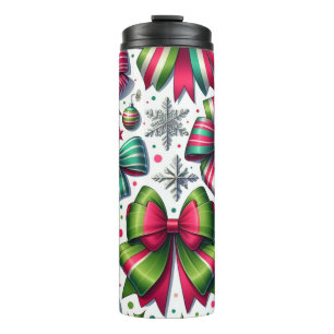 Christmas Bows Tumbler – Festive Gift for Women