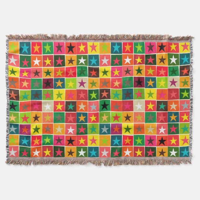 christmas boxed stars throw blanket (Front)