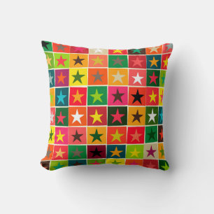 christmas boxed stars throw pillow