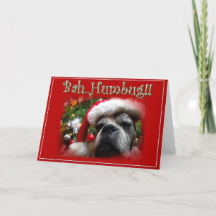 Christmas boxer dog greeting card