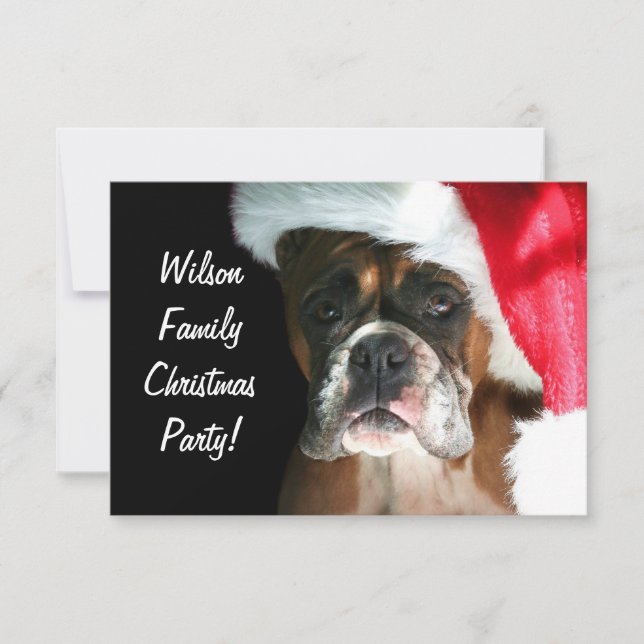 Christmas Boxer Dog Invitation (Front)