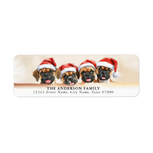 Christmas Boxer Dog Return Address Labels