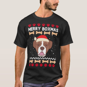 Christmas Boxer Dog Santa Hat Ugly Xmas Merry Boxm T-Shirt