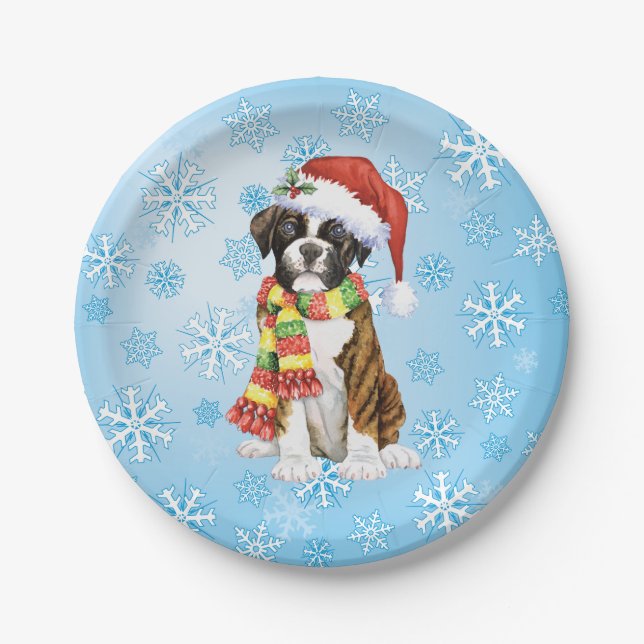 Christmas Boxer Paper Plate (Front)