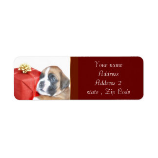 Christmas Boxer puppy address labels