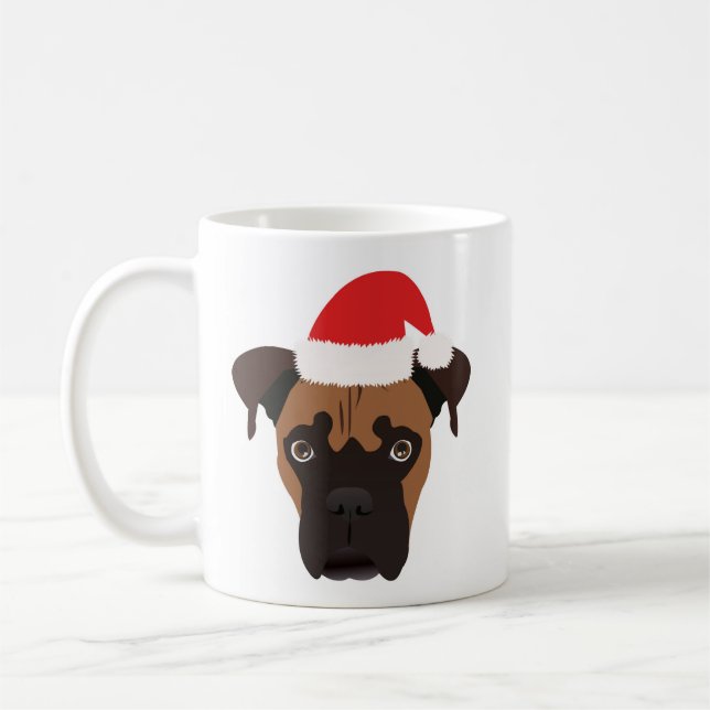 Christmas Boxer Puppy Coffee Mug (Left)