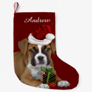 Christmas Boxer puppy Stocking