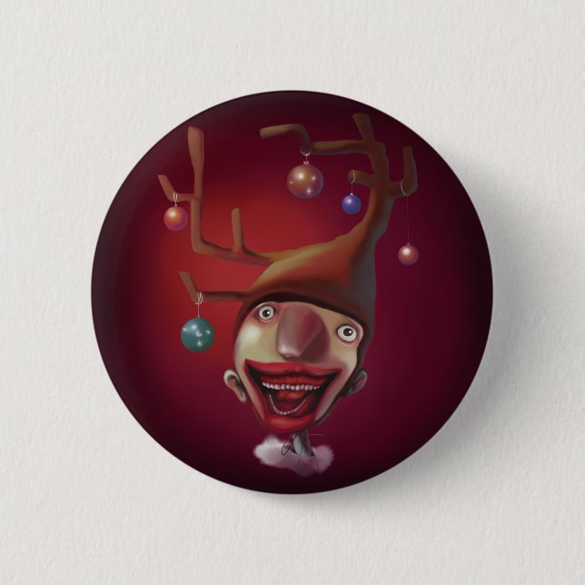 Christmas boy 2 inch round button (Front)