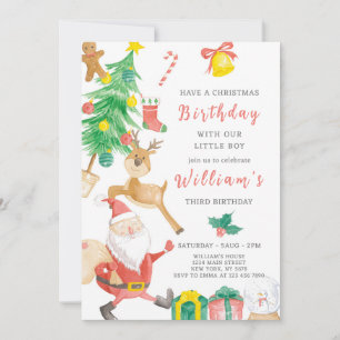 Christmas Boy Birthday Invitation