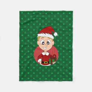 Christmas boy cartoon fleece blanket