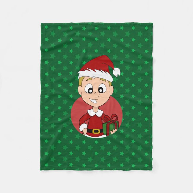 Christmas boy cartoon fleece blanket (Front)