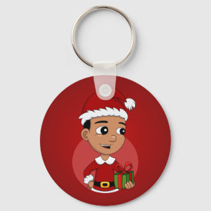 Christmas boy cartoon keychain
