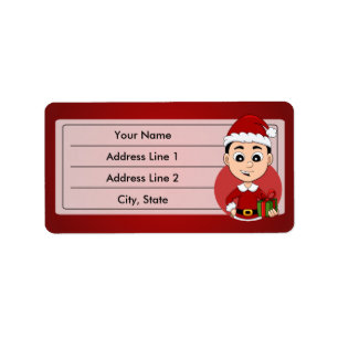 Christmas boy cartoon label