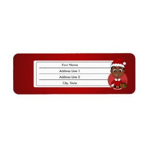 Christmas boy cartoon label