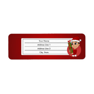 Christmas boy cartoon label
