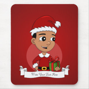 Christmas boy cartoon mouse pad