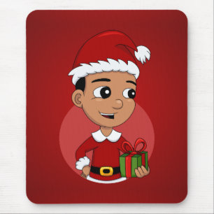 Christmas boy cartoon mouse pad