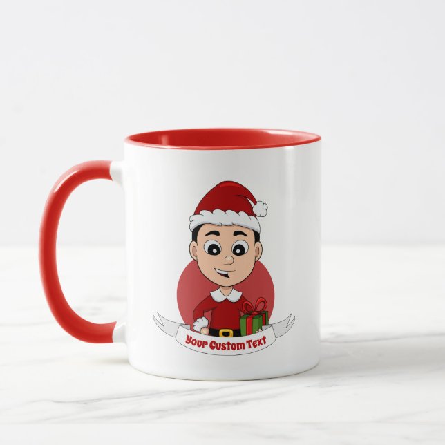 Christmas boy cartoon mug (Left)