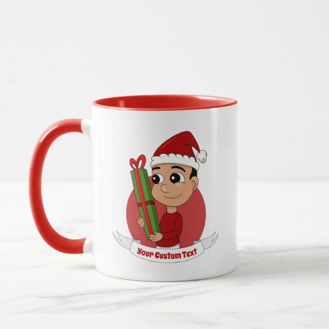 Christmas boy cartoon mug (Left)