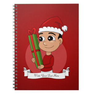 Christmas boy cartoon notebook