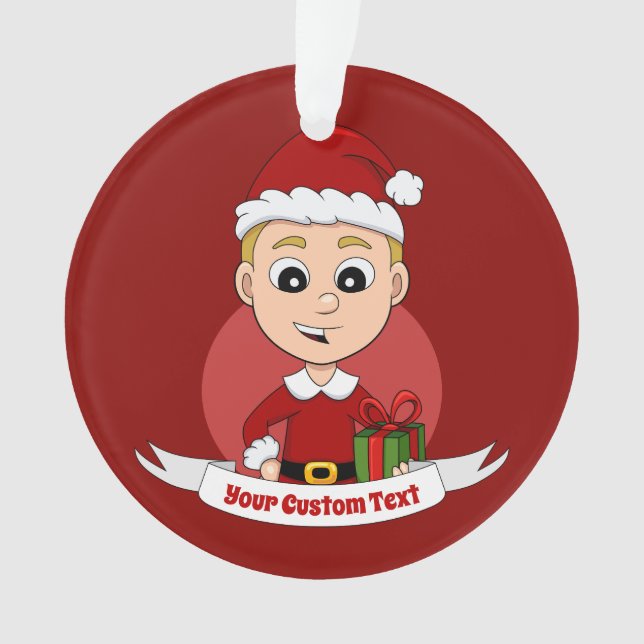 Christmas boy cartoon ornament (Front)
