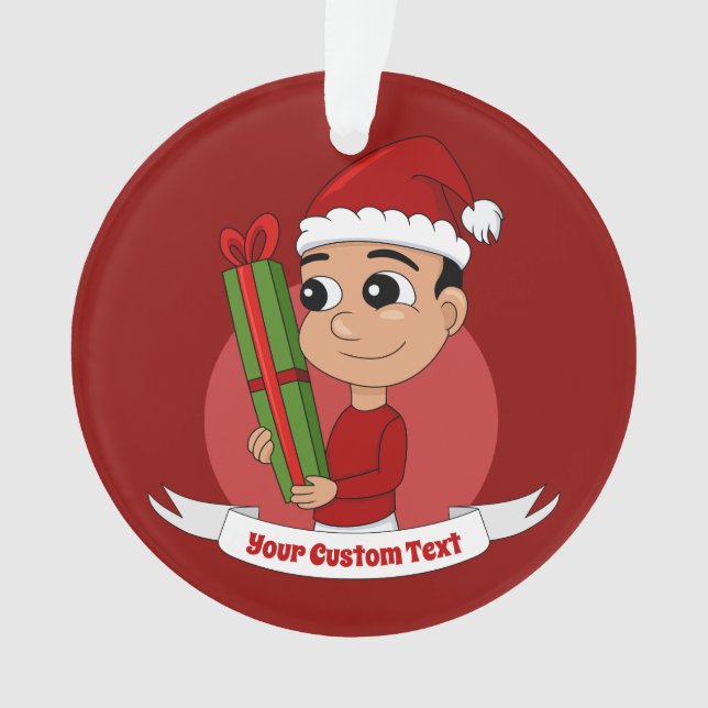 Christmas boy cartoon ornament (Front)
