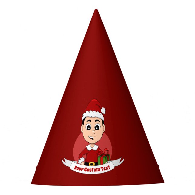 Christmas boy cartoon party hat (Front)