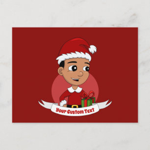 Christmas boy cartoon postcard