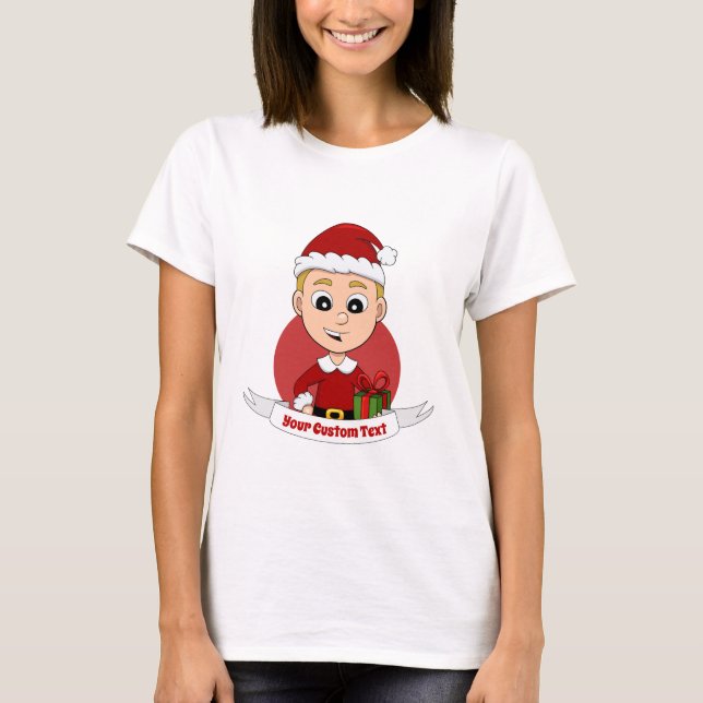 Christmas boy cartoon T-Shirt (Front)