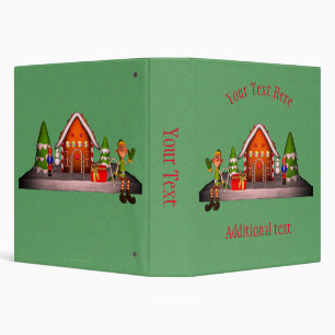 Christmas Boy Elf Gingerbread House Personalized Binder