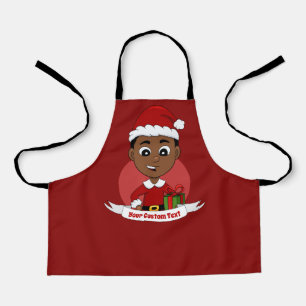 Christmas boy with a red hat apron