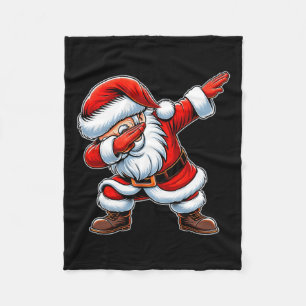 Christmas Boys Dabbing Santa Claus Girls Fun Xmas  Fleece Blanket
