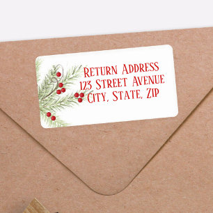 Christmas Branch Holiday Mailing Label