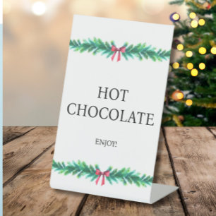Christmas Branch Hot Chocolate Baby Shower  Pedestal Sign